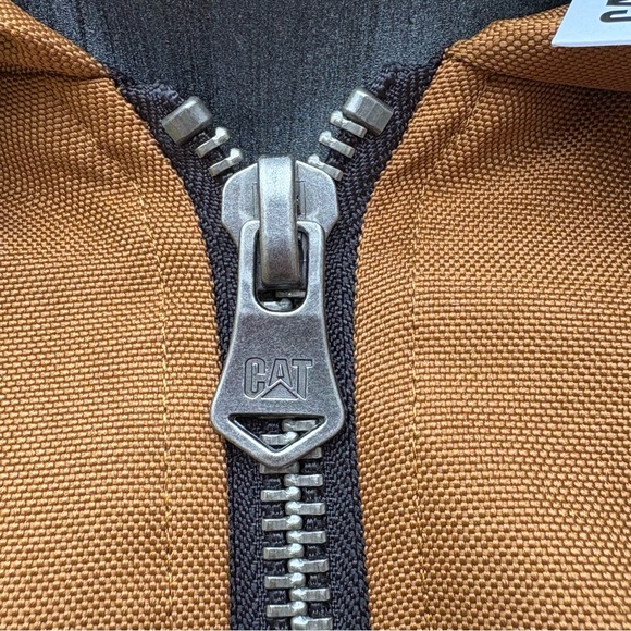 Caterpillar Work Light Water-Resistant Jacket 2310587 Size L Bronze Hooded Lined - Picture 6 of 9